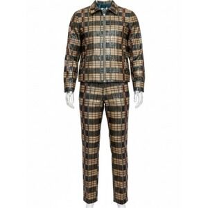SELENE SPORT 90s Vinyl Plaid Snakeskin Pantsuit | Y2K Collector Unisex | Sz 12
